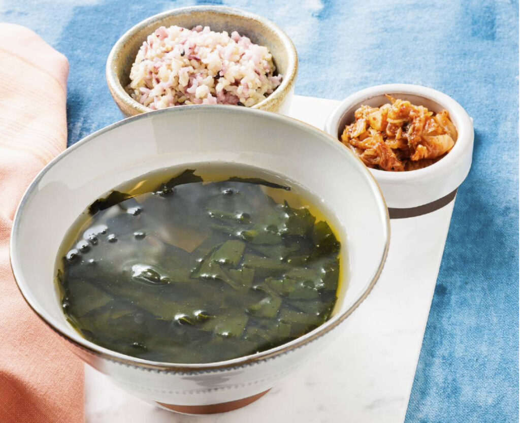 Traditional Korean seaweed soup